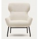 Lina fauteuil in witte badstof en VeryForma staal