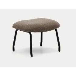 VeryForma Hellbrauner Aspe Fußhocker aus Stoff und Metall