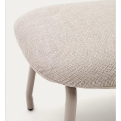 Lina Fußhocker beiger Chenille-Stoff und VeryForma