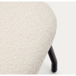 Lina footstool in white terry fabric and VeryForma