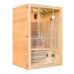 Infrared Twin Panoramic 2-Seater Sauna in VerySpas Spruce