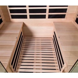 Quatro Panoramic 4-seater Infrared Sauna in VerySpas Spruce