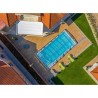 Linea Flache Poolüberdachung Abrilios Teleskop für Pool 600x300