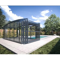 Isma Poolüberdachung Hohe Teleskopabrilios für Pool 600x400