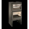 Holzofen mit Istan Stahlofen 8,5kW mit Ferlux Ständer