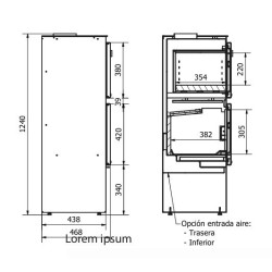 Holzofen mit Istan Stahlofen 8,5kW mit Ferlux Ständer