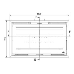 Ferlux F-1100 Inserto de madera turbo ventilado grande de 16,5 kW