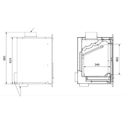 Ferlux F-800 Inserto de madera turbo ventilado grande de 9,4 kW