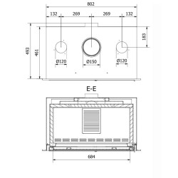 Insert à Bois Ferlux F-800 Large 9.4 kW Turbo ventilé