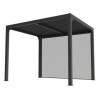 Pergola Bioclimatique  aluminium 7,20m2 ventelles et rideau coté 3m Habrita