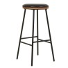 Lot de 2 Tabourets de bar imitation cuir vert et Pieds Métal Marc VeryForma