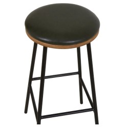 Conjunto de 2 Bancos de Bar Marc VeryForma Preto Imitação de Couro e Pernas de Metal