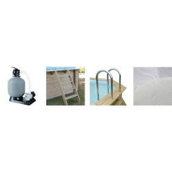 Sunwater Wooden Pool 550x300 H140cm Liner beige Ubbink