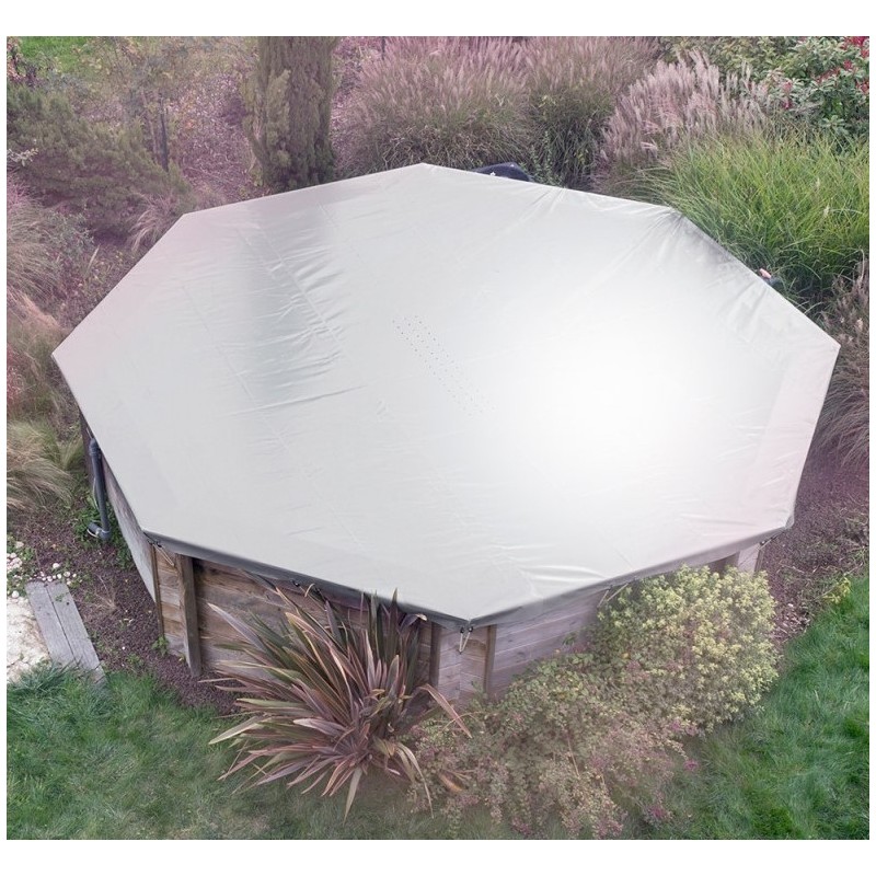 Couverture d’hiver piscines bois octogonales 510 gris P-PB 580 Couverture d’hiver piscines bois octogonales 510 gris P-PB 580