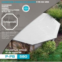 Couverture d’hiver piscines bois octogonales 510 gris P-PB 580