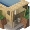Piscina urbana madeira conectada cobertura aquecimento tronco de filtragem 420 BWT