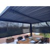 Pergola Bioclimatique 2 Rideaux côté 10,80 m2 aluminium anthracite Habrita