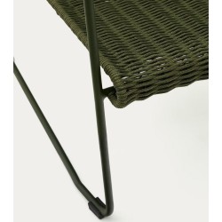 Fauteuil de jardin Rina en acier vert et corde verte VeryForma