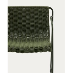 Silla Arvin Swirl en tejido chenilla beige y patas de madera de roble VeryForma