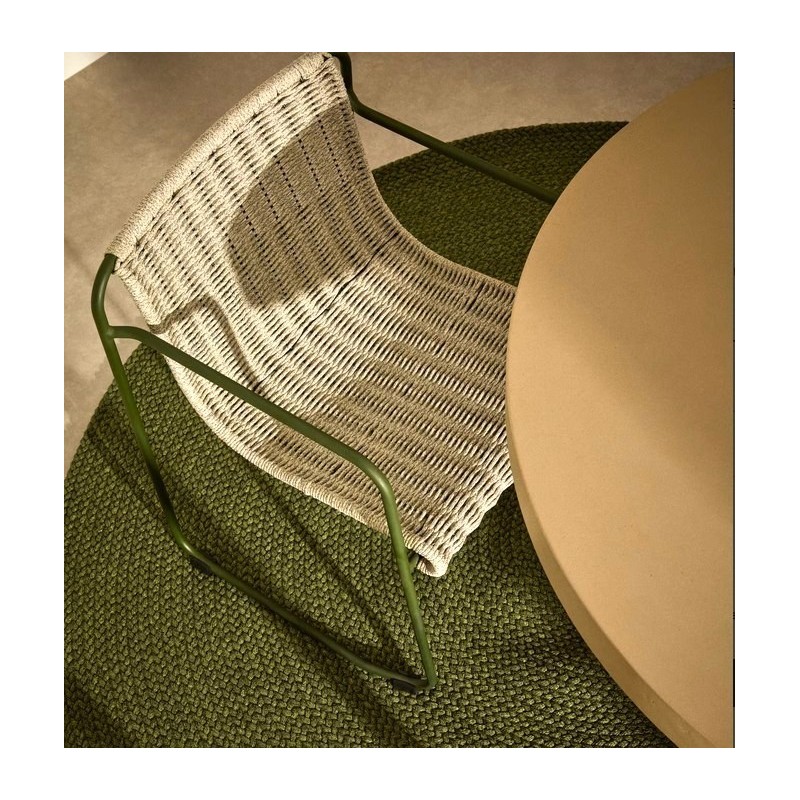 Arvin Swirl Stuhl aus beigem Chenille-Stoff und Beinen aus VeryForma-Eichenholz