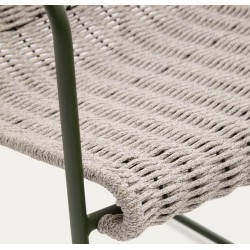 Arvin Swirl Chair in Beige Chenille Fabric and VeryForma Oak Wood Legs