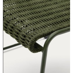 Repose-pieds de jardin Rina en acier vert et corde verte VeryForma