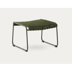 Repose-pieds de jardin Rina en acier vert et corde verte VeryForma