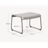 Repose-pieds de jardin Rina en acier vert et corde Gris écru VeryForma