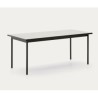 Table de jardin Rina en acier vert et céramique écru VeryForma