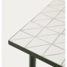 Table de jardin Rina en acier vert et céramique écru VeryForma
