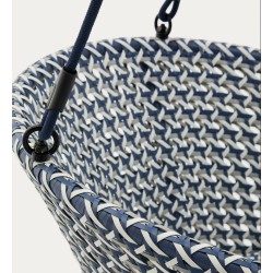 Aliga Hängesessel aus Aluminium und blauem Rattan VeryForma