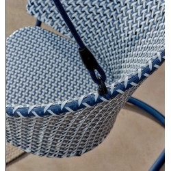 Aliga Hanging Chair in Aluminum and Blue Rattan VeryForma