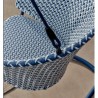 Aliga Hanging Chair in Aluminum and Blue Rattan VeryForma