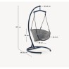 Aliga Hanging Chair in Aluminum and Blue Rattan VeryForma