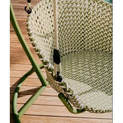 Sedia sospesa Aliga in alluminio e rattan verde VeryForma