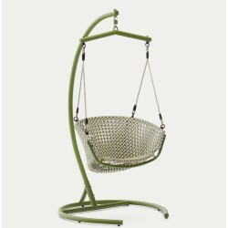 Cadeira suspensa Aliga em alumínio e rattan verde VeryForma