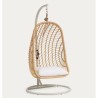 Cadeira Suspensa Kate em Rattan Natural e Aço VeryForma
