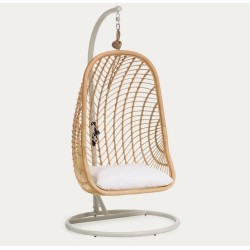 Kate Sedia Sospesa in Rattan Naturale e Acciaio VeryForma
