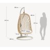 Cadeira Suspensa Kate em Rattan Natural e Aço VeryForma