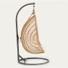 Cadeira Suspensa Kate em Rattan Natural e Aço Cinza Escuro VeryForma