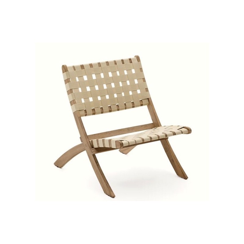 Beli Klappsessel aus Massivholz und cremefarbenem Seil VeryForma Beli Klappsessel aus Massivholz und cremefarbenem Seil VeryForma