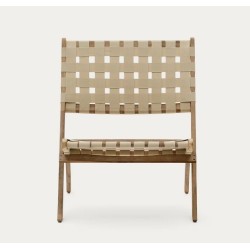 Fauteuil Pliable Beli en bois massif et corde crême VeryForma