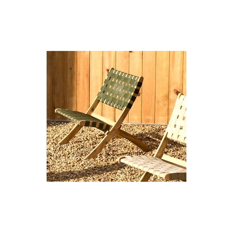 Fauteuil Pliable Beli en bois massif et corde verte VeryForma