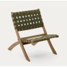 Fauteuil Pliable Beli en bois massif et corde verte VeryForma