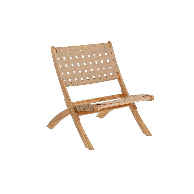 Beli Klappsessel aus Massivholz und beigem Seil VeryForma Beli Klappsessel aus Massivholz und beigem Seil VeryForma