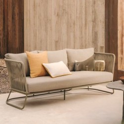 Saco 3-Sitzer-Outdoor-Sofa aus grünem Seil und Stahl VeryForma