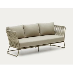 Saco 3-seater outdoor sofa in green rope and steel VeryForma