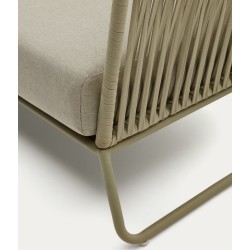 Divano da esterno Saco 3 posti in corda verde e acciaio VeryForma