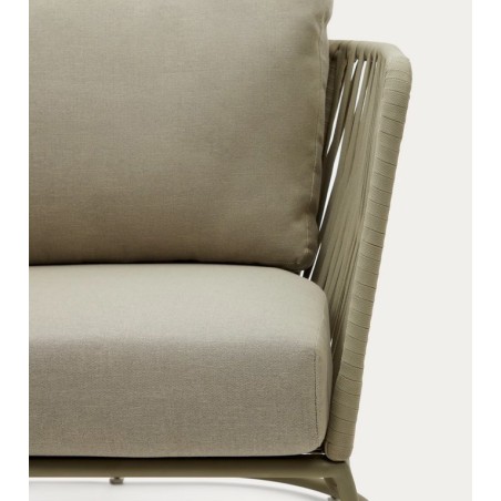 Poltrona da esterno Saco in corda e acciaio verde VeryForma