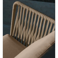 Saco outdoor armchair in rope and green steel VeryForma